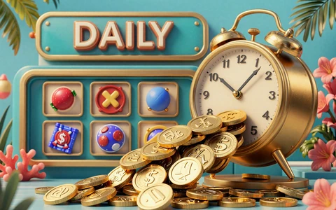 Daily-Jackpot mit goldener Uhr und M&uuml;nzen - Daily Jackpots bei OnlySpins