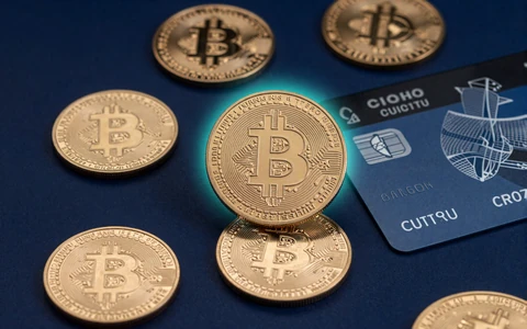 Krypto-Coins und Kreditkarten auf dunklem Hintergrund - OnlySpins Zahlungsmethoden