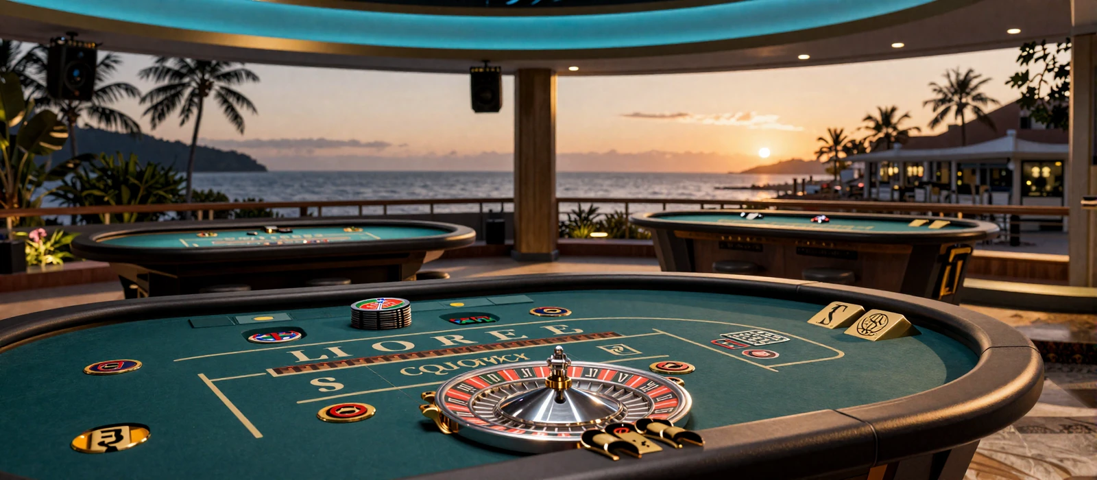 Elegante Live-Casino-Tische mit Sonnenuntergangs-Glow - OnlySpins Live-Tische entdecken